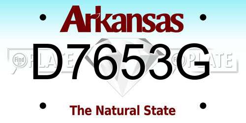 D7653G Arkansas License Plate