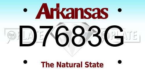D7683G Arkansas License Plate