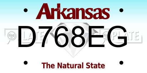 D768EG Arkansas License Plate