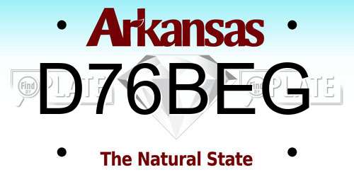D76BEG Arkansas License Plate