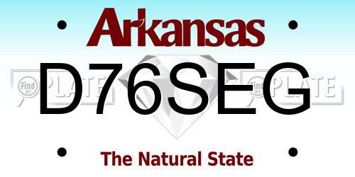 D76SEG Arkansas License Plate