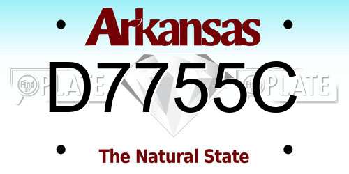 D7755C Arkansas License Plate