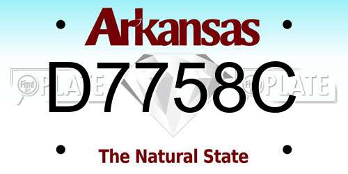 D7758C Arkansas License Plate