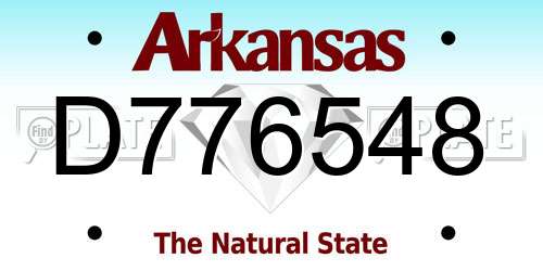 D776548 Arkansas License Plate