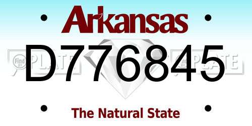 D776845 Arkansas License Plate