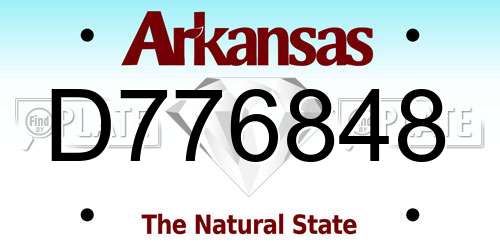 D776848 Arkansas License Plate