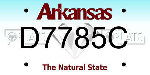 D7785C Arkansas License Plate