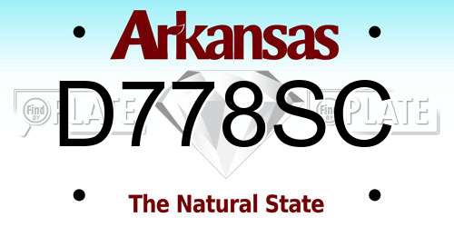 D778SC Arkansas License Plate