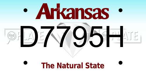 D7795H Arkansas License Plate