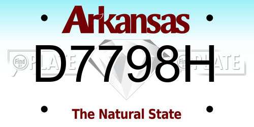 D7798H Arkansas License Plate