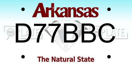 D77BBC Arkansas License Plate