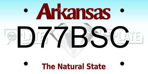 D77BSC Arkansas License Plate