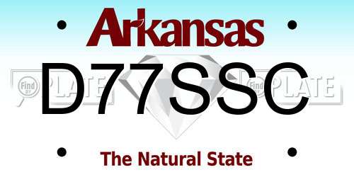 D77SSC Arkansas License Plate