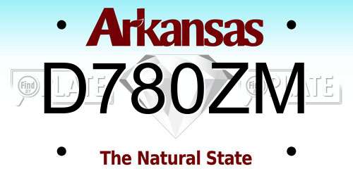 D780ZM Arkansas License Plate