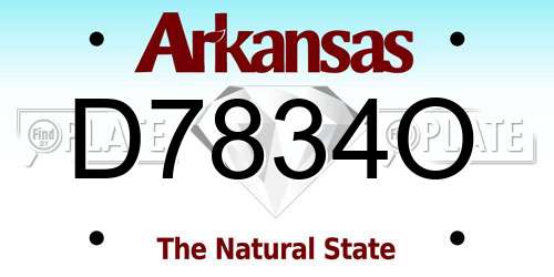 D7834O Arkansas License Plate