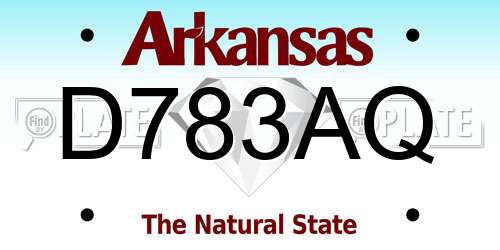 D783AQ Arkansas License Plate