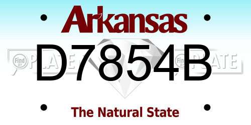 D7854B Arkansas License Plate