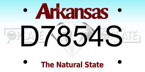 D7854S Arkansas License Plate