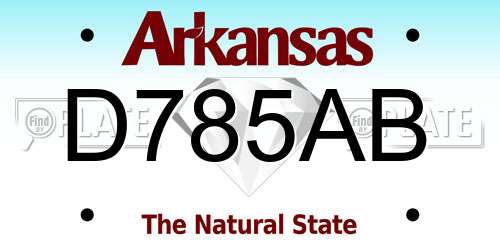 D785AB Arkansas License Plate