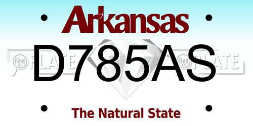 D785AS Arkansas License Plate