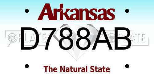 D788AB Arkansas License Plate