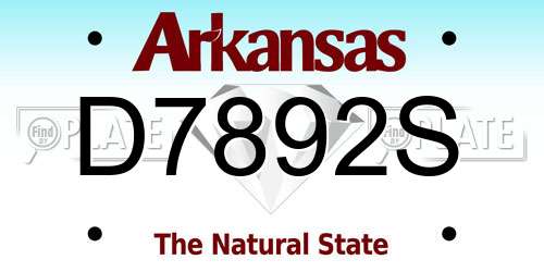 D7892S Arkansas License Plate