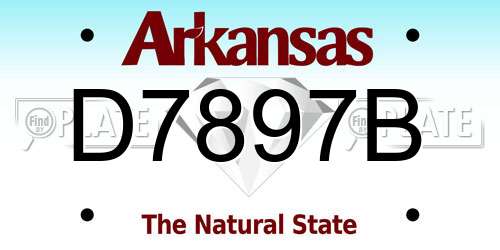 D7897B Arkansas License Plate