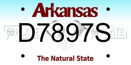 D7897S Arkansas License Plate