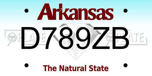 D789ZB Arkansas License Plate