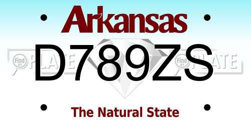 D789ZS Arkansas License Plate