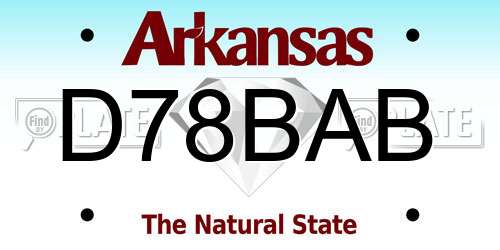 D78BAB Arkansas License Plate