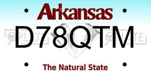 D78QTM Arkansas License Plate
