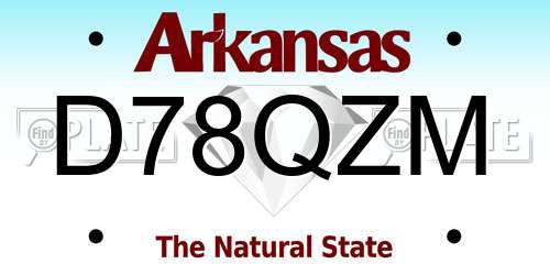 D78QZM Arkansas License Plate