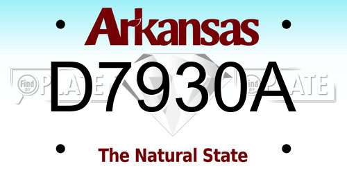 D7930A Arkansas License Plate