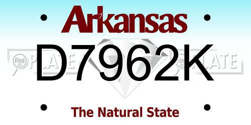 D7962K Arkansas License Plate