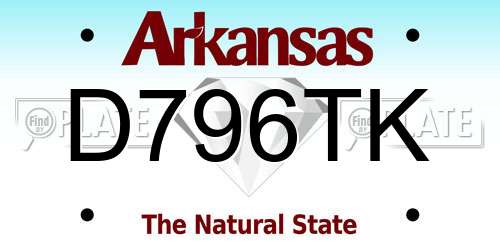 D796TK Arkansas License Plate