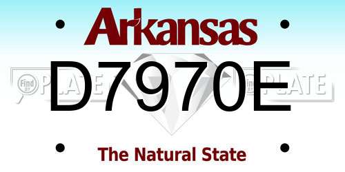 D7970E Arkansas License Plate