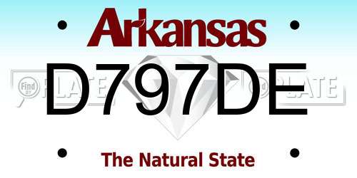 D797DE Arkansas License Plate