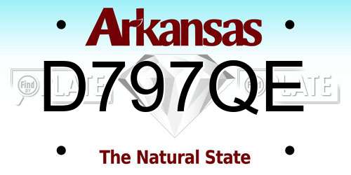 D797QE Arkansas License Plate