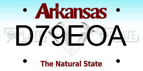 D79EOA Arkansas License Plate