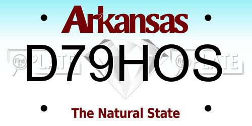 D79HOS Arkansas License Plate