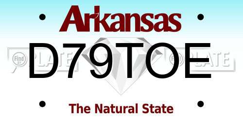 D79TOE Arkansas License Plate