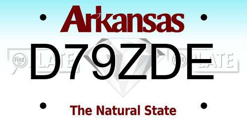 D79ZDE Arkansas License Plate