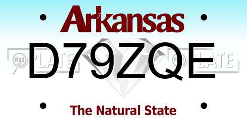 D79ZQE Arkansas License Plate