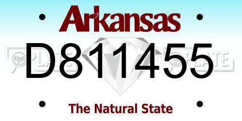 D811455 Arkansas License Plate