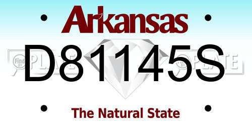 D81145S Arkansas License Plate