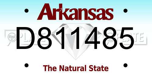 D811485 Arkansas License Plate
