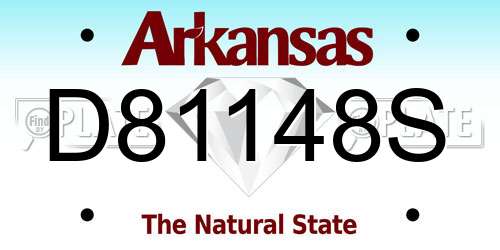 D81148S Arkansas License Plate