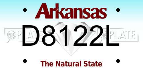 D8122L Arkansas License Plate