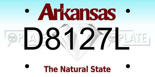 D8127L Arkansas License Plate